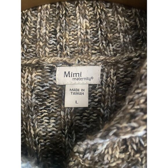 Mimi Maternity Tan and Brown Multi Button Front Belted Cardigan L - Picture 2 of 4